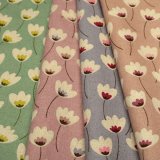 画像: 綿麻キャンバス生地 レトロフラワープリント カス残し 花柄